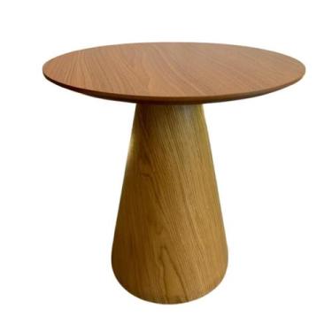 Imagem de Mesa Cone Lateral Laminada em Madeira Natural Freijó Tampo 41 cm - Per
