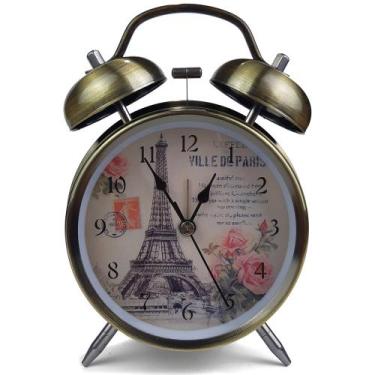 Imagem de Relógio de Mesa Paris analógico Com Luz Despertador LE-8122 - Lelong