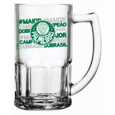 Imagem de Caneca Vidro Bristol 340ml Chopp Palmeiras Transparente - Allmix