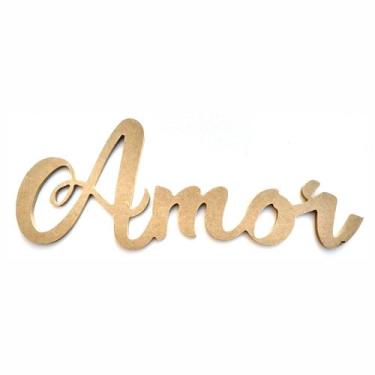 Imagem de Palavra Decorativa Amor Lettering Para Parede 35cm em Mdf Cru 6mm - KI