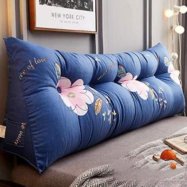 Imagem de Cunha de almofada triangular, almofada de cintura estofada para encosto de cabeceira, almofada de leitura de bloco de apoio para coluna de proteção - b 100 x 23 x 50 cm (39 x 9 x 20 polegadas) (E 180