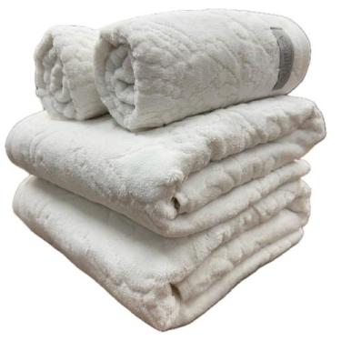 Imagem de Jogo de Toalha Banhão Gigante Atlântica Barra Veludo 100% Algodão Fio 