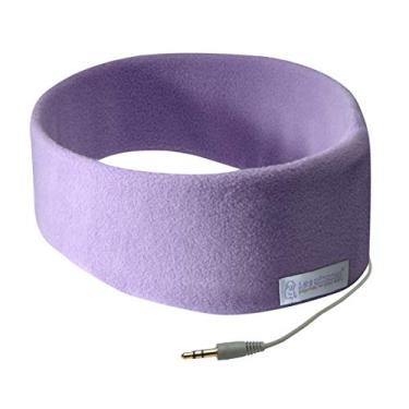 Imagem de Fones de ouvido clássicos SleepPhones | Alto-falantes ultra finos em faixa de cabeça leve e confortável | Cabo trançado de 1,2 m se conecta a dispositivos de áudio | Melhor para insônia, Quiet Lavender - Fleece Fabric, Medium (M) - Fits Most