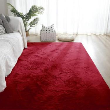 Imagem de Decoração para casa Tapete Sala de estar Tapetes macios e fofos de pelúcia Tapete para quarto infantil Tapete antiderrapante Cinza, vermelho, 60x180cm 23,6x70 pol.