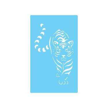 Imagem de Stencil De Parede Tamako Tigre - 55 X 90Cm - Ref 435 - Stencil Tamako