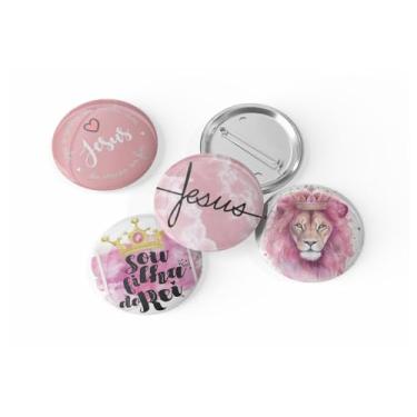 Imagem de kit com 4 Botons Broche Alfinete - Coleção Motivacional - Button, Pin