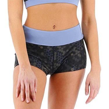 Imagem de TYR Bermuda feminina Durafast Elite Casey Swim Boyshort, Black Carbon Hex, 16