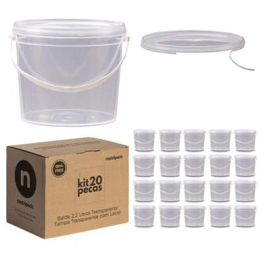 Imagem de Balde 2.2L Transparente Para Óleo De Cozinha - Kit 20 Pçs - Nastripack