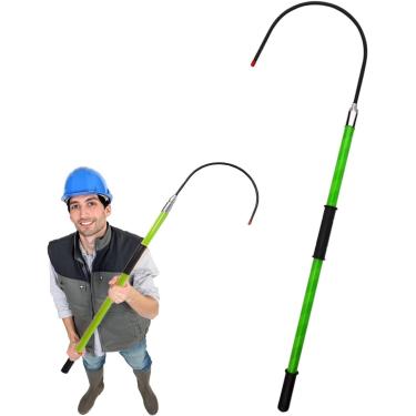 Imagem de Gancho De Resgate Portátil Para Eletricista, Poste De Resgate Anti-eletrocussão Leve Para Torre De Alta Tensão, Equipamento De Emergência De Falha Elétrica, Green, 6.5ft/2m(110kv)