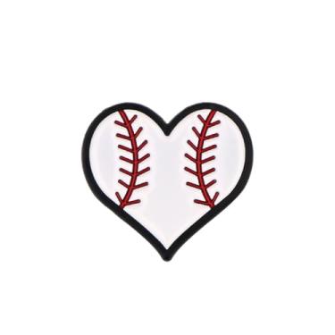 Imagem de Bolas esportivas em forma de coração broche esmalte amor coração soocer beisebol basquete futebol lapela broche esportes bola broche esporte dia lembrança crachá pano mochila chapéu decoração, Liga de