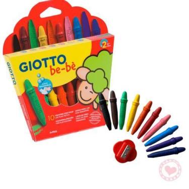 Imagem de GIZ DE CERA GIOTTO BEBE 10 CORES + APONTADOR kit