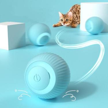 Imagem de Gato Bola Brinquedo Elétrico Automático Rotação USB Recarga Brinquedos