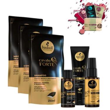 Imagem de Kit Refil Haskell Cavalo Forte Sh Cond Masc 250ml/g +3 Itens