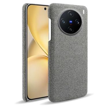 Imagem de Capa para vivo X200 PRO mini 5G,Capa desenhada em lona,Case Protetora Ultrafina com Empunhadura Macia,Design em Tecido Antichoque e Antiarranhões-Gray