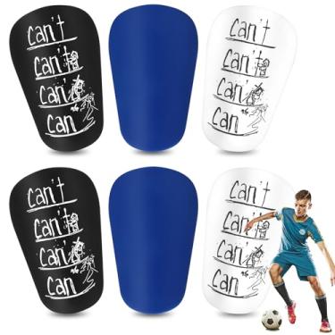 Imagem de Draupnir 3 Pares De Mini Caneleiras De Futebol, 3,93 X 2,36 Polegadas, Caneleiras De Futebol Miniatura Extra Pequenas, Pretas, Brancas E Azuis, Equipamento De Proteção Para Adolescentes, Adultos, Me