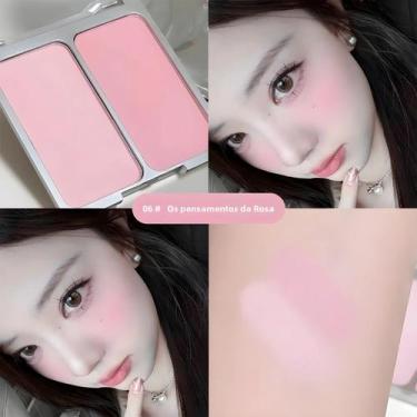 Imagem de Blush Fosco De Duas Cores Iluminando Baixa Saturação Aparência Natural