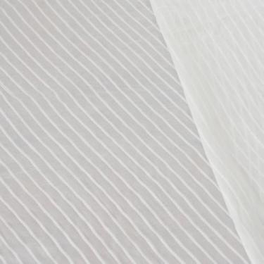 Imagem de Tecido de chiffon plissado fixo sólido da The Yard, tecido de tule levemente elástico médio transparente enrugado para vestido, camisa, saia, roupa da moda, artesanato (branco, 2 jardas)