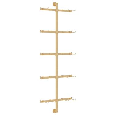 Imagem de CHBGLNTY Prateleiras de exibição de roupa para lojas de roupas, prateleiras de exibição de roupas para clientes de retalho, prateleira organizador de acessórios montado na parede com ganchos