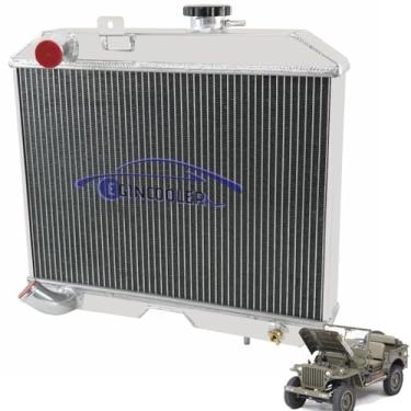 Imagem de EGINCOOLER Radiador de alumínio com núcleo de 3 fileiras para Jeep Willys 1941-1952 MB CJ-2A M38 L4 L6 Manual/Ford GPW 1942 1943 1944 1945 1946 1947 1948 1949 1950 151