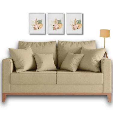 Imagem de Sofá Living Beny 1,40m. Estofado em linho. - Leonardi, Bege