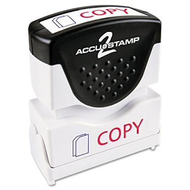 Imagem de Carimbo de mensagem ACCU-STAMP2 com obturador, 2 cores, CÓPIA, impressão de 3,8 cm x 1,27 cm, tinta pré-tinta, tinta vermelha e azul (035532)