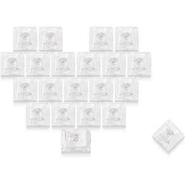 Imagem de GMKWTL XVX Teclas transparentes, teclas transparentes de cristal em branco, capas de teclado personalizadas, material de policarbonato, teclas retroiluminadas com perfil cereja para teclado mecânico