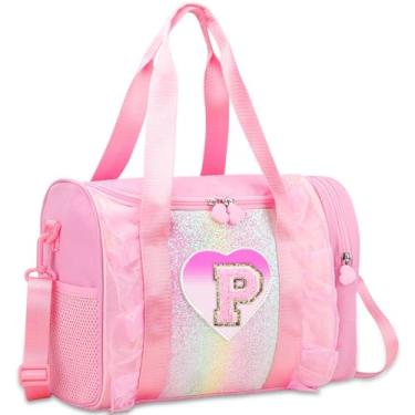 Imagem de Bolsa de dança com monograma personalizada para meninas – Mochila Oxford leve resistente à água para crianças de 3 a 6 anos para balé, festa do pijama e ginástica, rosa, P