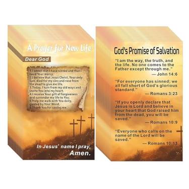 Imagem de Kerosly 200 peças de cartas de escrituras cristãs frente e verso – "Uma Oração por uma Vida Nova" Impressões de Mensagem Inspiradora para Divulgação da Igreja, Compartilhamento da Bíblia e Incentivo