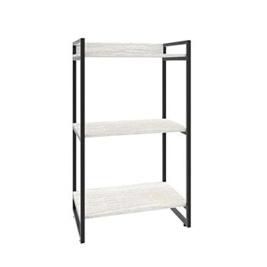 Imagem de Compace Estante Multiuso 3 Prateleiras 104x60cm Estilo Industrial, SNOW/EST.PRETA, Kuadra