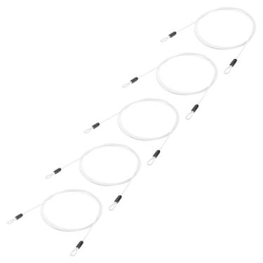 Imagem de PATIKIL Cabo de aço inoxidável revestido de vinil de 1/20.3 cm de diâmetro com laços, 5 peças de corda de fio flexível de 2,1 m (200,7 cm) Cadeado de corrente de segurança para iluminação de palco ao