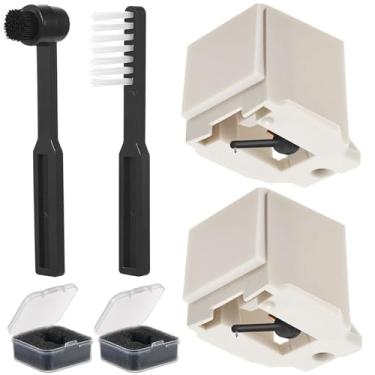 Imagem de Agulha de reposição para toca-discos de diamante ATN3600L 2 peças com 2 escovas de limpeza - caneta giratória para Audio-Technica AT-LP60X/AT-LP60XBT | Agulha de alta precisão para toca-discos de