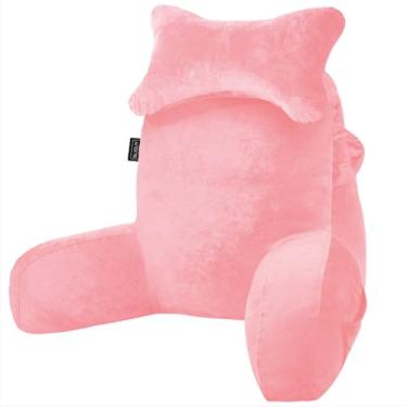 Imagem de SLIGUY Travesseiro de leitura para sentar na cama, sofá, adulto, travesseiro de costas com suporte de braço e bolsos, cadeira de cama para adultos, para descansar, ler, assistir TV, jogos para meninos