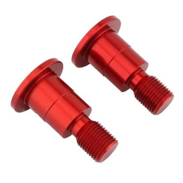 Imagem de JicSuXi 2 peças parafusos para espelho de motocicleta parafusos de liga de alumínio acessórios leves peças de reposição processo CNC rosca M16, Vermelho