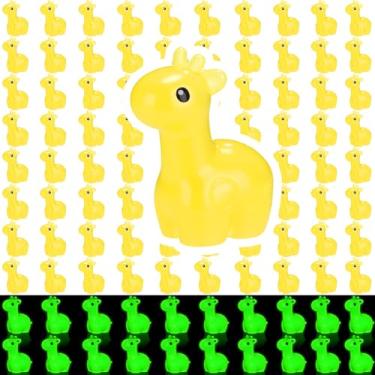 Imagem de Threehoney 100 Pcs Luminous Mini Resin Animals Bulk Tiny Resin Giraffes Mini Figurines Accessories Miniature Garden Accessories Fairy Houses Aquarium Decorations