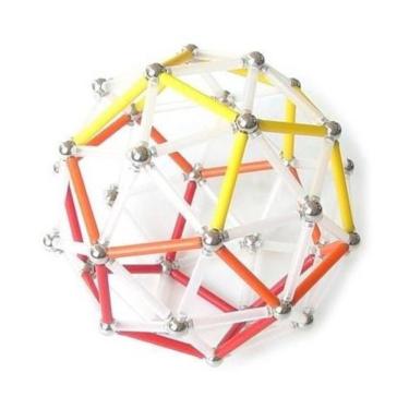 Imagem de Brinquedo Magnético Magstix Geodésica 113 - Kit 130 Peças