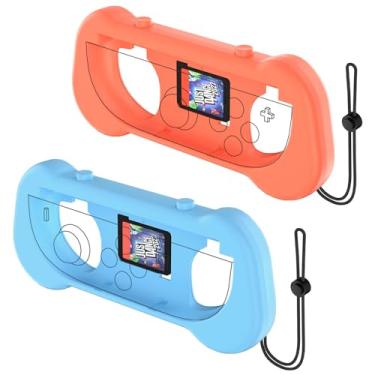 Imagem de XHSESA 2PCS Controller Grip Accessories for Switch 2 - Ergonomic Handle with Wrist Strap for JoyCon Grip, Compact Anti-Slip Design (Blue Orange)