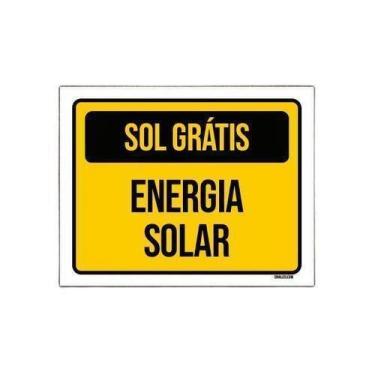 Imagem de Placa Sinalização - Sol Energia Solar 36X46 - Sinalizo.Com