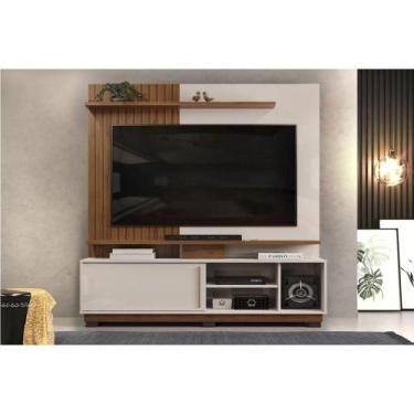 Imagem de Home p/ TV até 55 Pol Atenas c/ 1 Porta 184x150cm Freijo/Off White - D