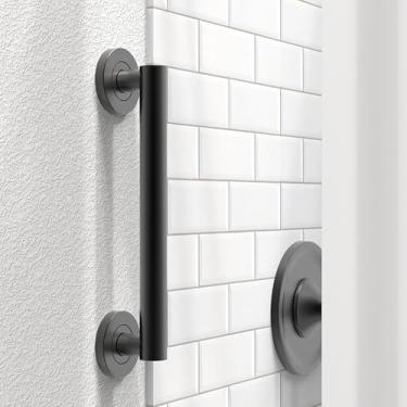 Imagem de AquaChase Barra de apoio decorativa de segurança para banho, compatível com ADA de 3,8 cm, 226 kg, suporte de peso, corrimão, alça de chuveiro para banheiro e vaso sanitário (30,48 cm, preto fosco)