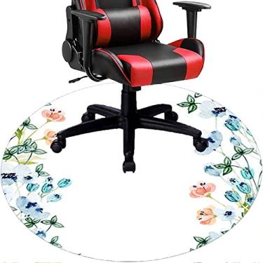 Imagem de Tapete de cadeira de escritório com flores, textura de flor, tapete de cadeira de mesa para piso de madeira de escritório em casa, protetor de piso de pilha baixa, redondo de 91 cm