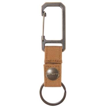 Imagem de Carhartt Porta-chaves unissex de metal durável para adultos, suporte de chaveiro com presilha de metal autotravante para chaves de carro/casa, Pato de nylon (Carhartt Brown), tamanho nico