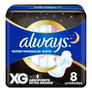 Imagem de Absorvente Always Noturno Suave Extra Grande com Abas 8 Unidades