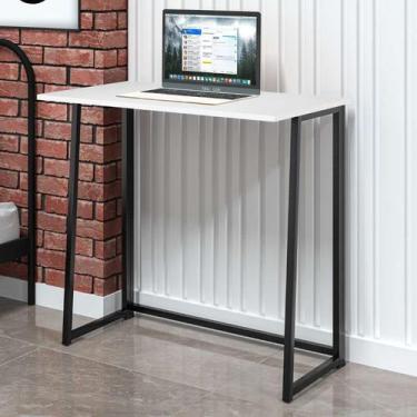 Imagem de Mesa de Notebook Escrivaninha Dobrável 80CM MDF e Aço Industrial Art -