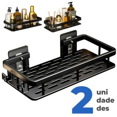 Imagem de Kit 2 Suporte Shampoo Sabonete Banheiro Adesivo Parede Box Luxo Linha 