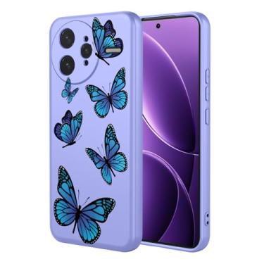 Imagem de HTXWXJC Capa de telefone para Redmi K80 Pro, capa para Xiaomi Poco F7 Ultra, à prova de choque, flexível, amortecedor, capas macias de TPU, capa com estampa de borboleta para Redmi K80 Pro, borboleta