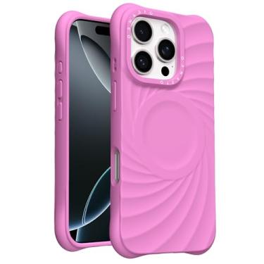 Imagem de ORNARTO Capa Vortuxe para iPhone 16 Pro Max de 6,9 polegadas | Proteção contra quedas MIL-STD 2X | Compatível com MagSafe | Capa de telefone de silicone líquido estética elegante - Peônia