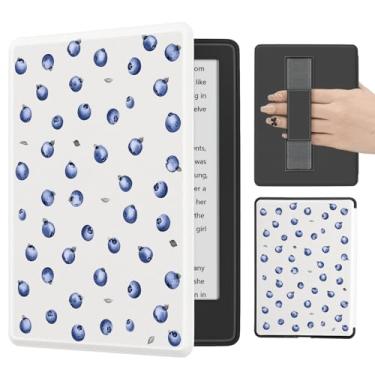 Imagem de BlHMCASE Linda Blueberry para Kindle 11 geração 2024/2022 de 6 polegadas, capa de couro com despertar/hibernar automático para Kindle 2024/2022 11ª geração e-reader