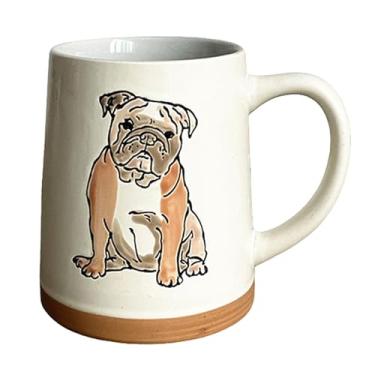 Imagem de Caneca para amantes de cães de 425 g, caneca com padrão de pug, caneca de café para cães, xícara de chá de cerâmica divertida, presentes inovadores para escritório e casa, mulheres, meninas, homens