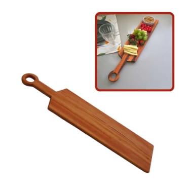 Imagem de Tábua de Frios Petisqueira Baguete Corte Servir Madeira Maciça com Alça