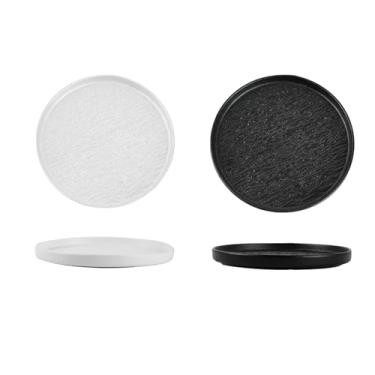 Imagem de Prato de cerâmica de estilo europeu simples e requintado vitrificado resistente a altas temperaturas - Obsidiana de 25,4 cm + King Kong Branco